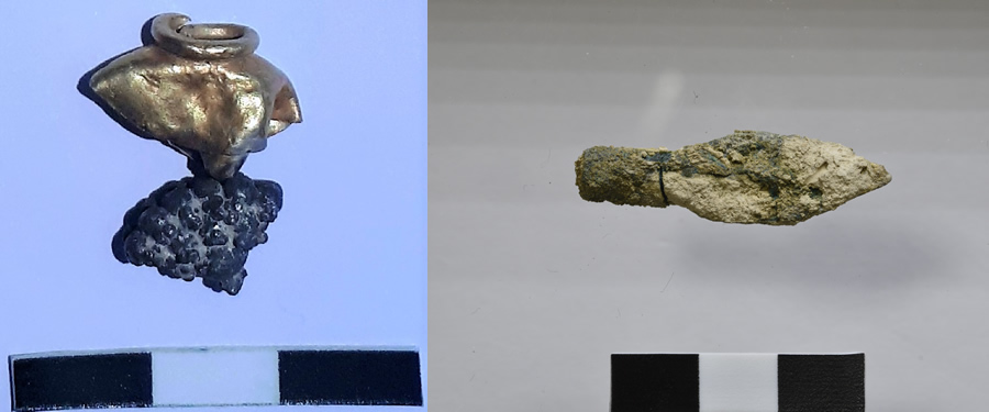 Jewelry and Scythian Arrowhead found at Mount Zion UNCC Excavation